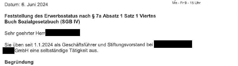 Selbständigkeit eines GmbH-Geschäftsführers und Stiftungsvorstands